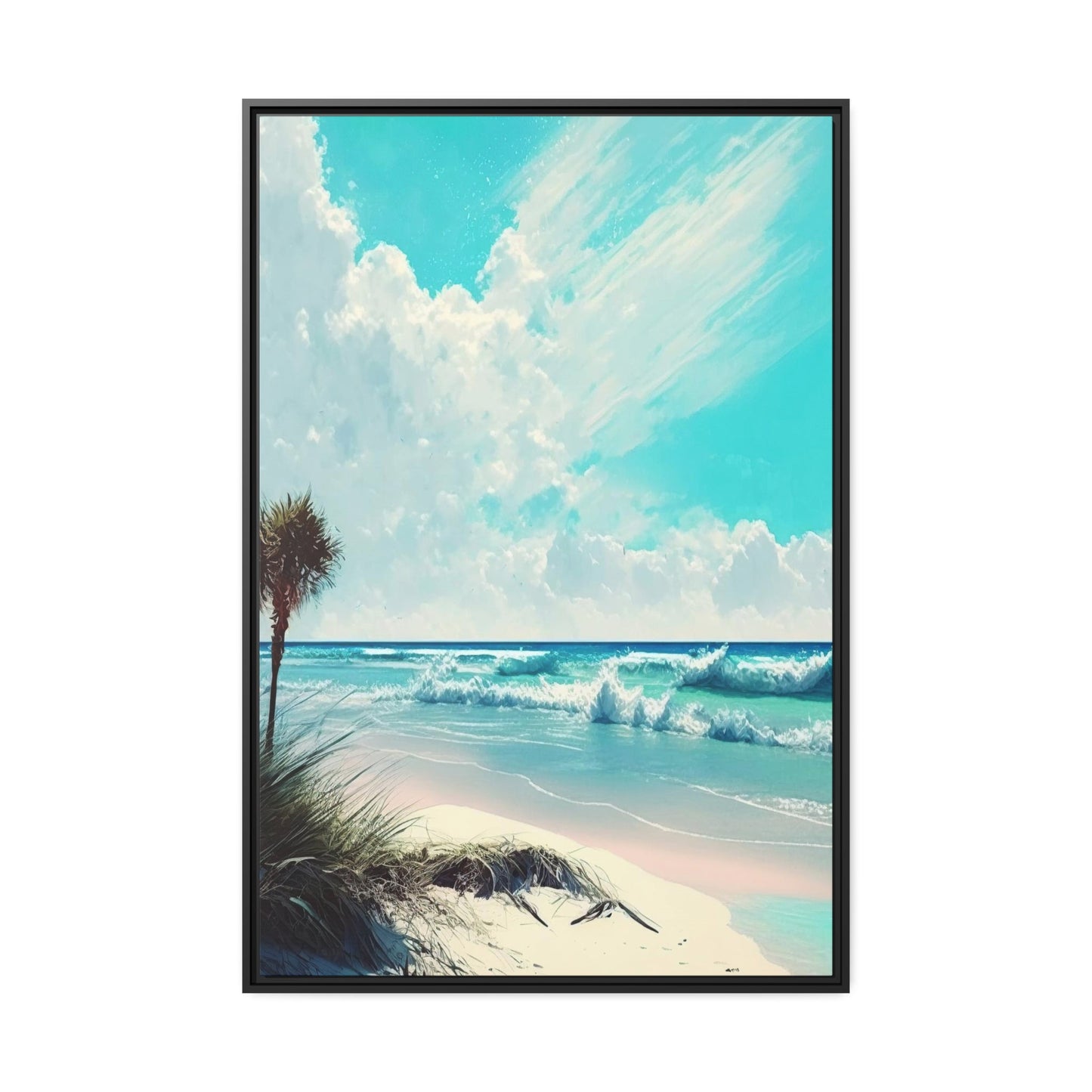 Tropic Temptation: Poster of an Enchanting Island Beach on High-Quality Print