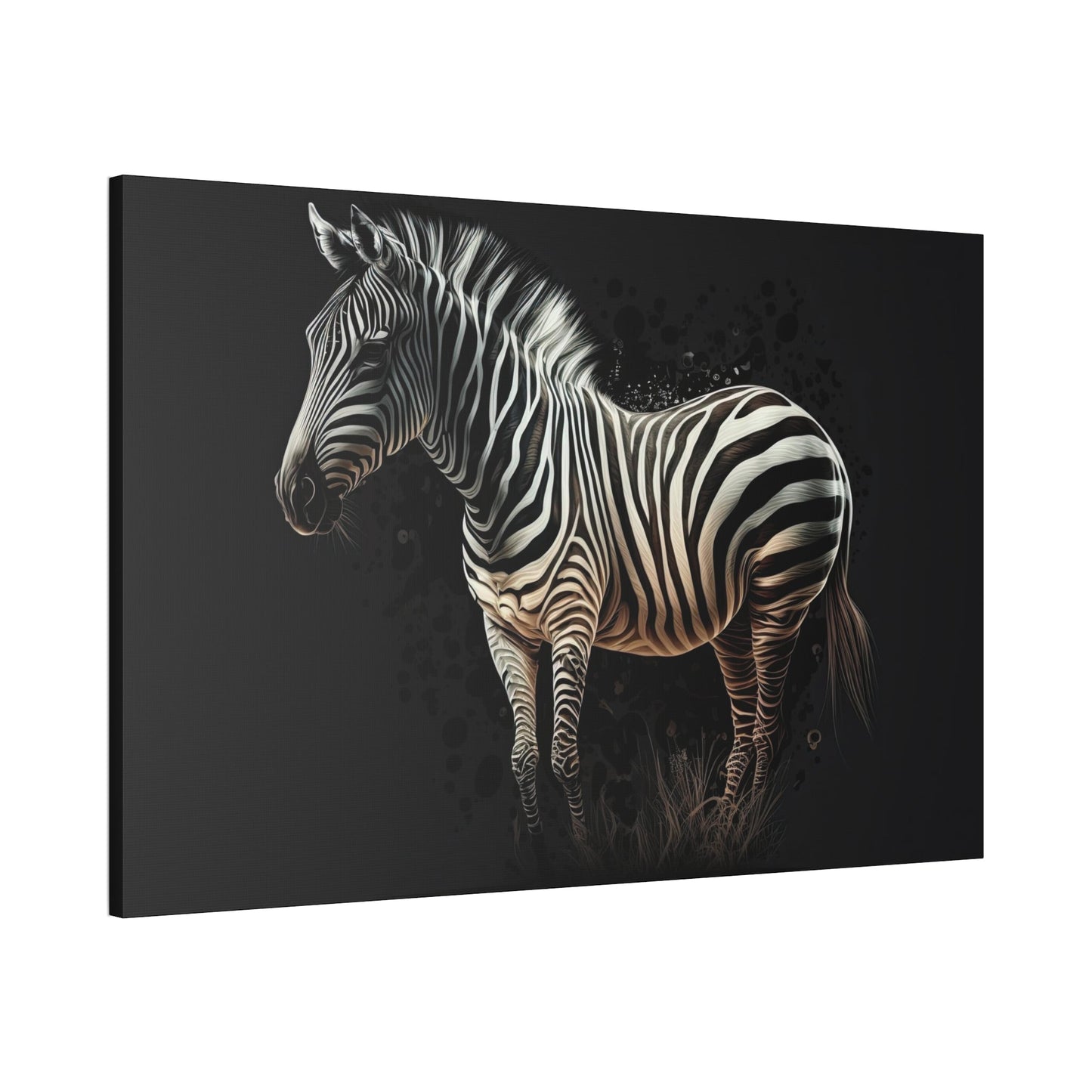 African Beauty: Framed Zebra Print on Natural Canvas