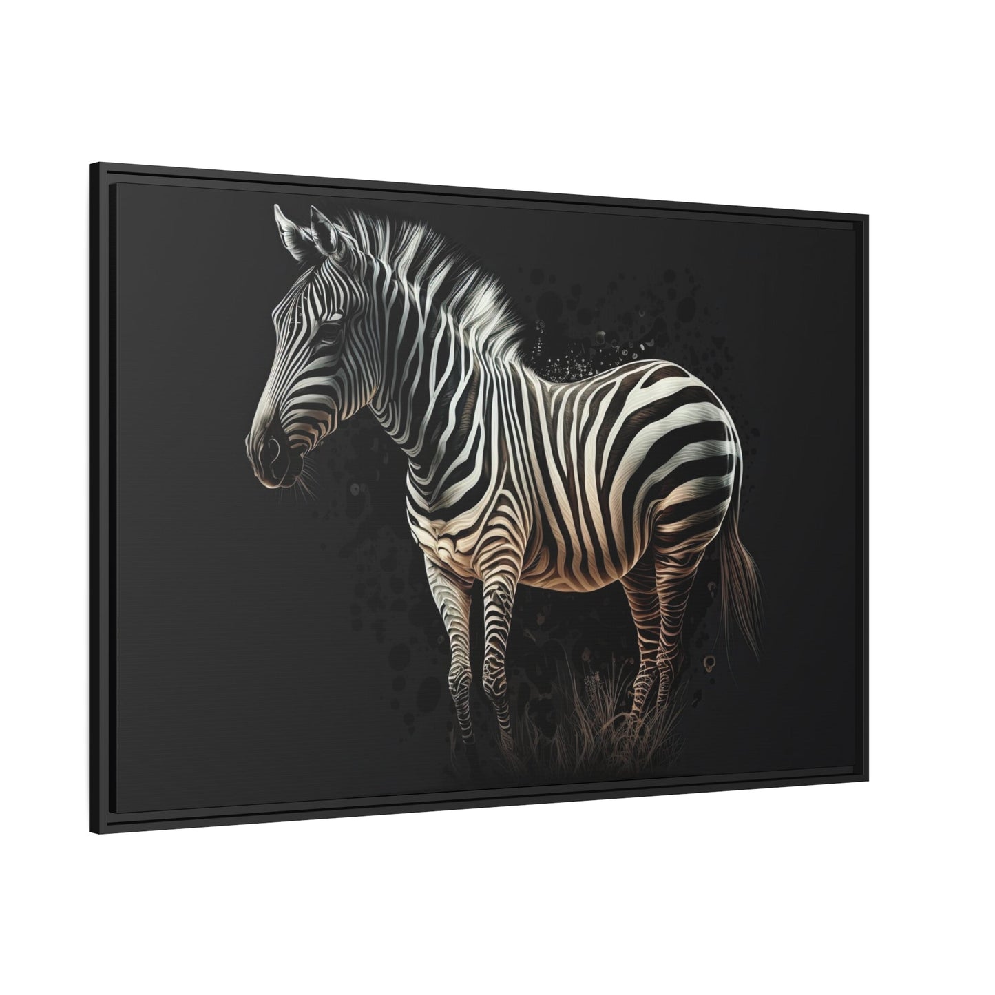 African Beauty: Framed Zebra Print on Natural Canvas