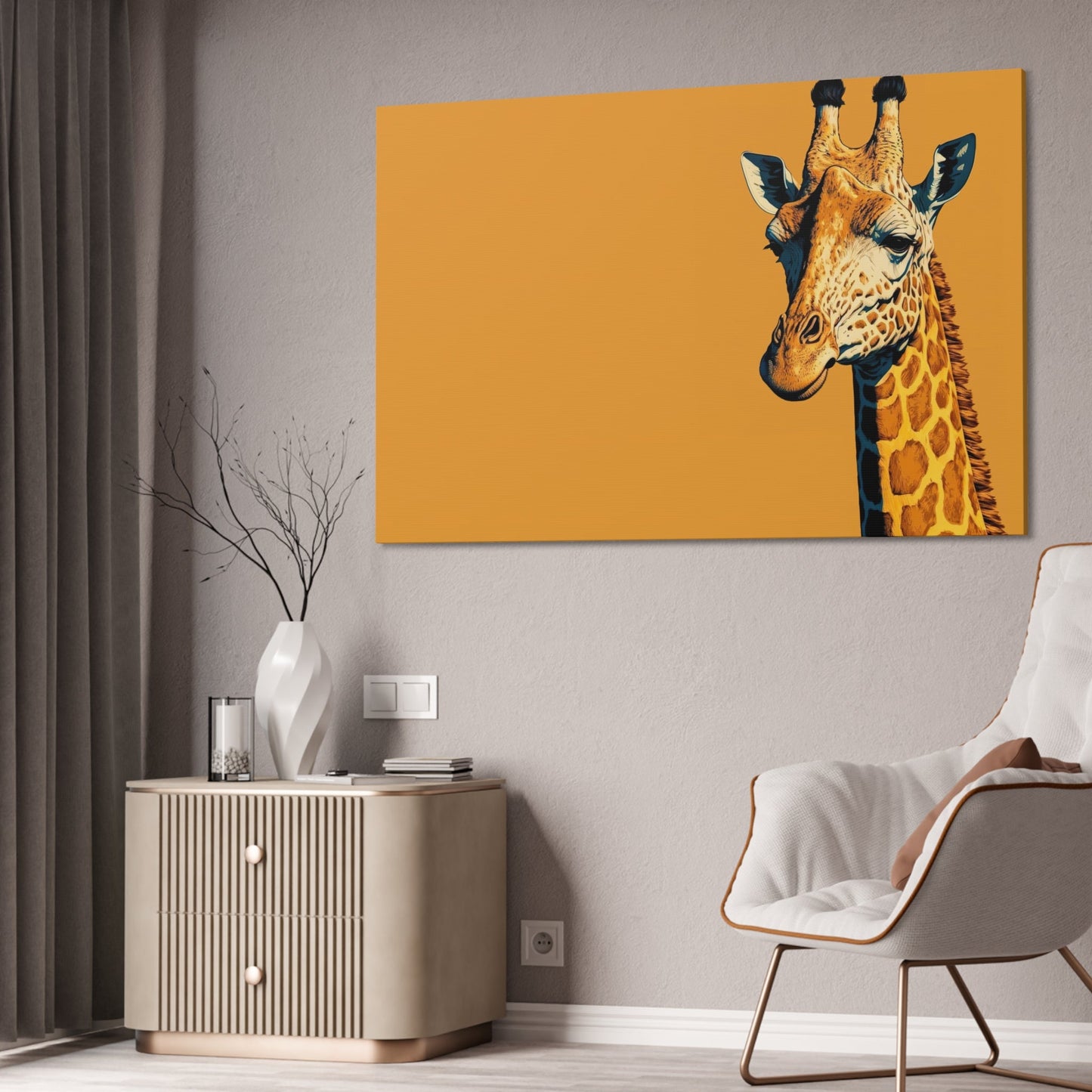 Tall and Proud: Beautiful Giraffe Art on a Framed Canvas & Poster