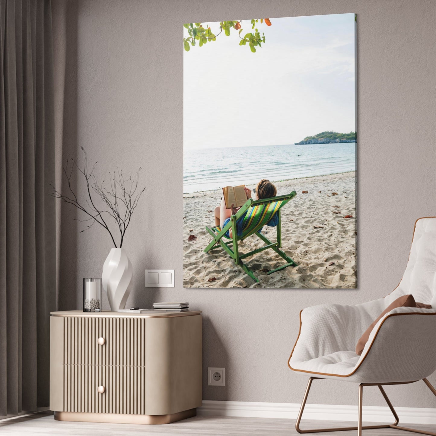 Serene Solitude: A Relaxing Wall Art on Framed Canvas