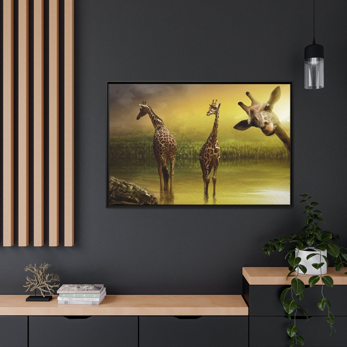 Nature's Gentle Giants: Poster & Canvas of Giraffes in Their Natural Habitat