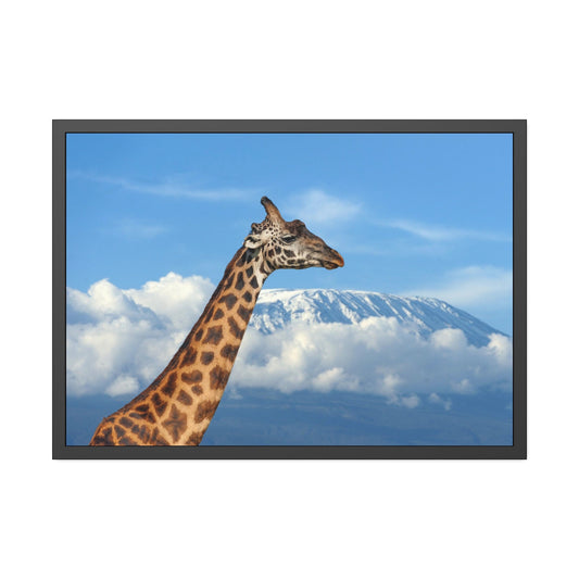 Giraffe Journey: Inspiring Art on a Framed Canvas or Poster