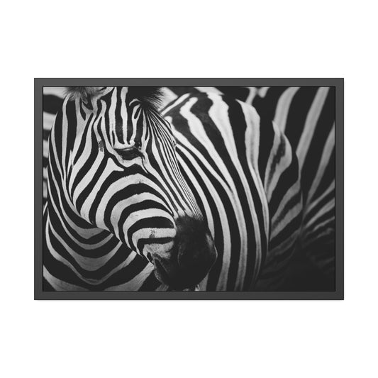 Wild Elegance: Zebra Print on Natural Canvas for Modern Wall Art