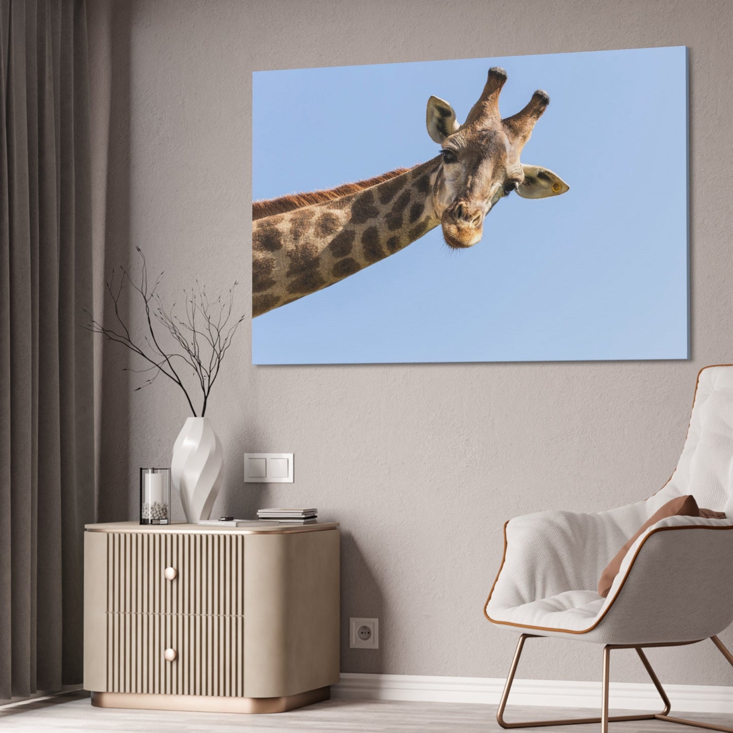 The Tall and Proud: Canvas & Poster Framed Art of a Majestic Giraffe