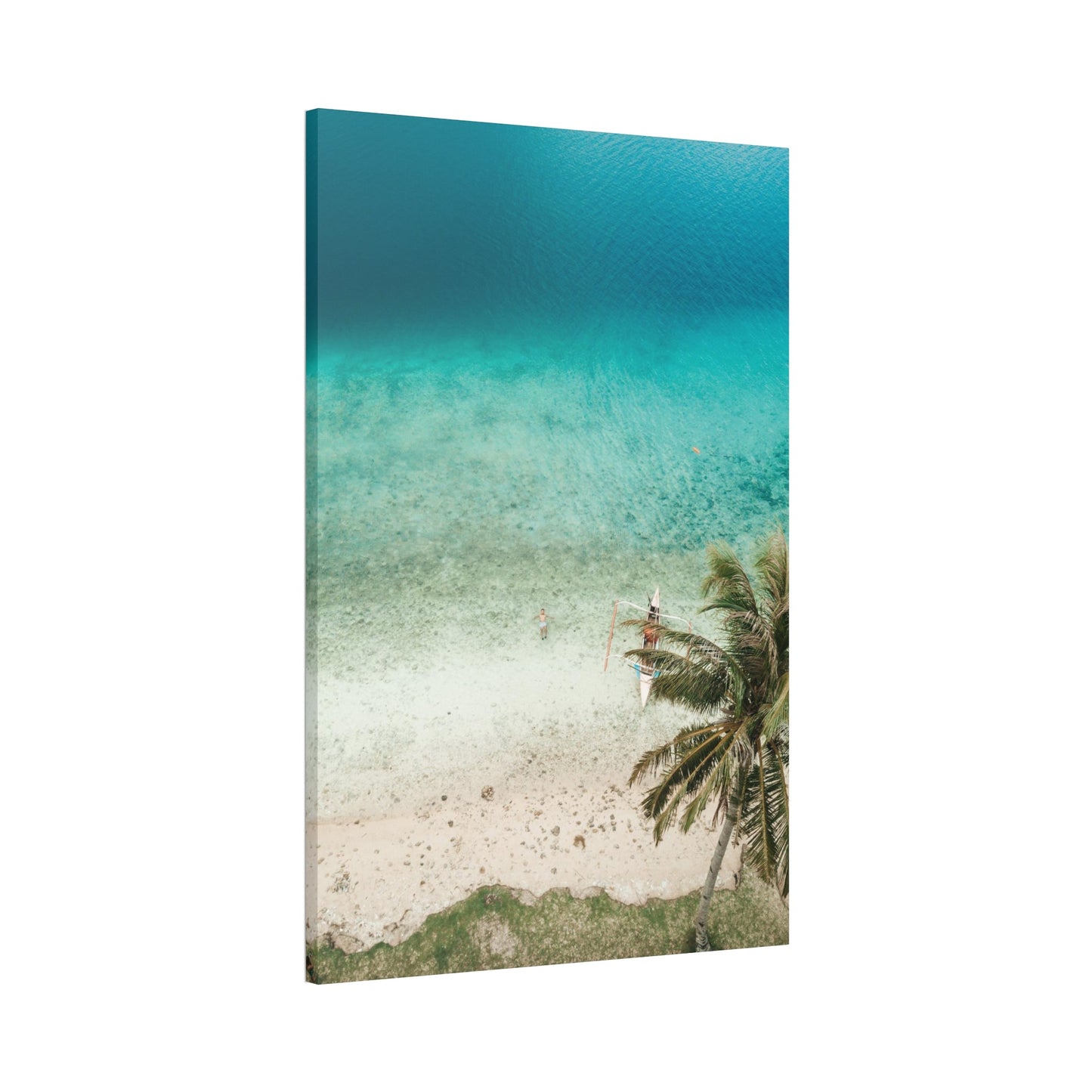 Ocean Paradise: Framed Poster of a Serene Island Beach Scene