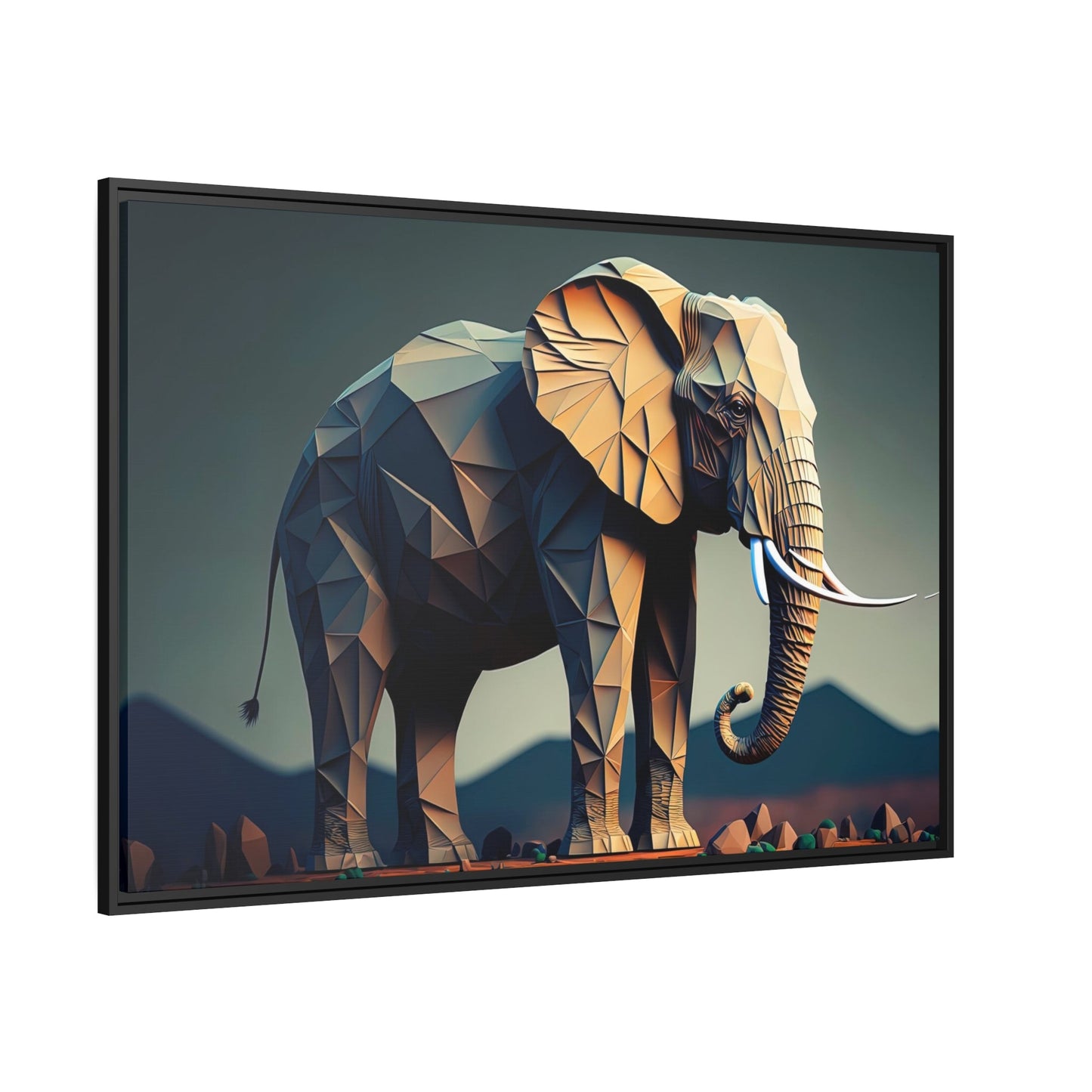The Gentle Giant: Framed Canvas & Poster Print of an Elephant