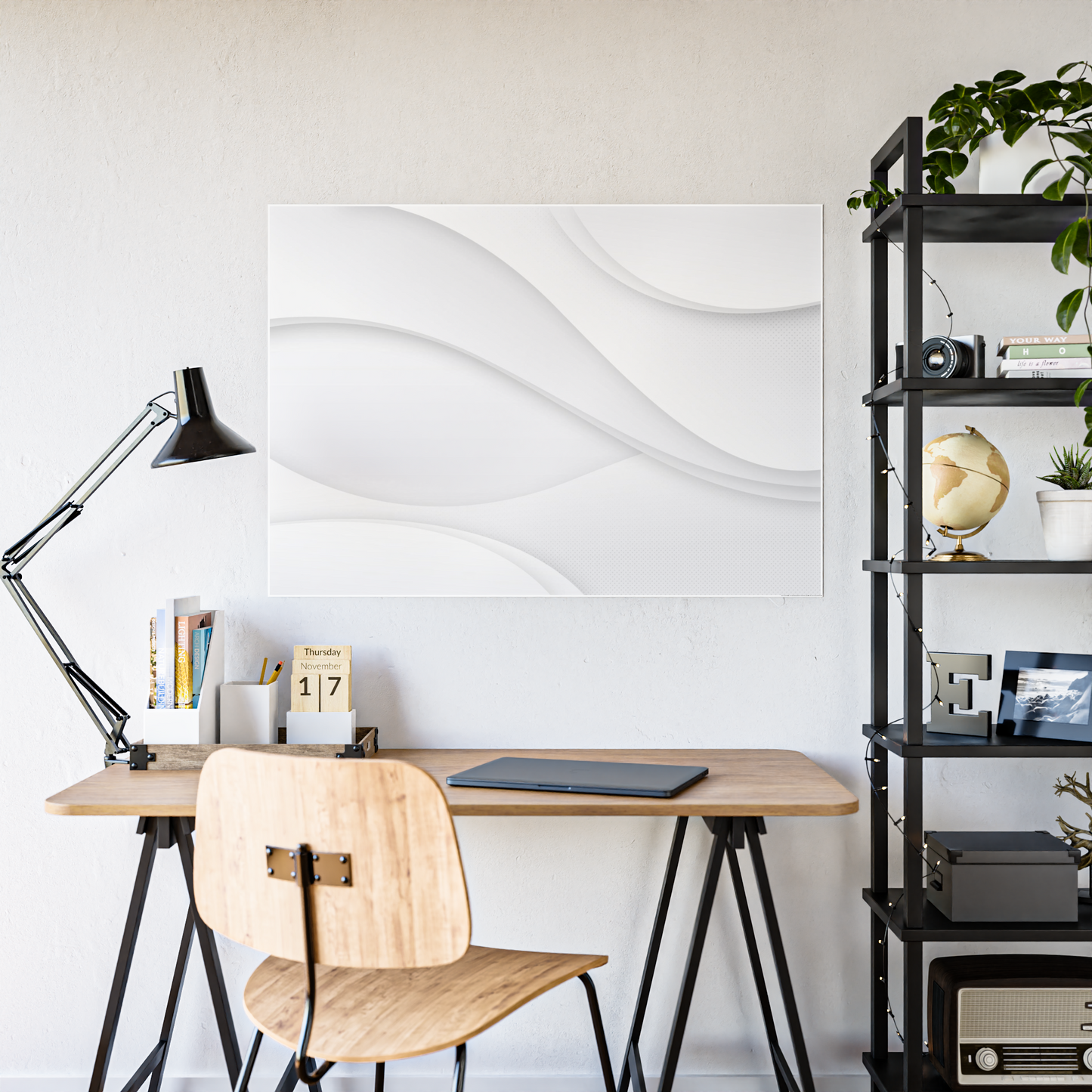 Pure White: Minimalist Print on Canvas for Home Decor