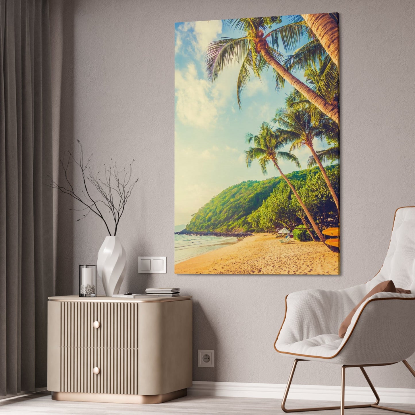 Island Adventure: Art Print of a Thrilling Beach on a Natural Canvas