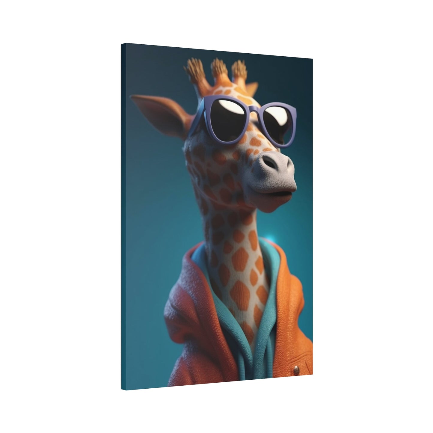 The Art of Observation: A Stunning Artistic Rendering of a Giraffe in Profile on Canvas & Poster