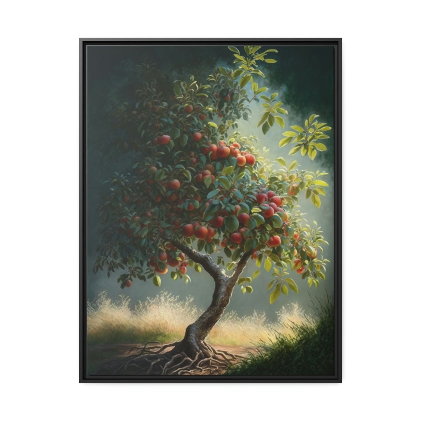 Apple Trees in the Meadow: Canvas Wall Art Print on Canvas of Rural Scenery