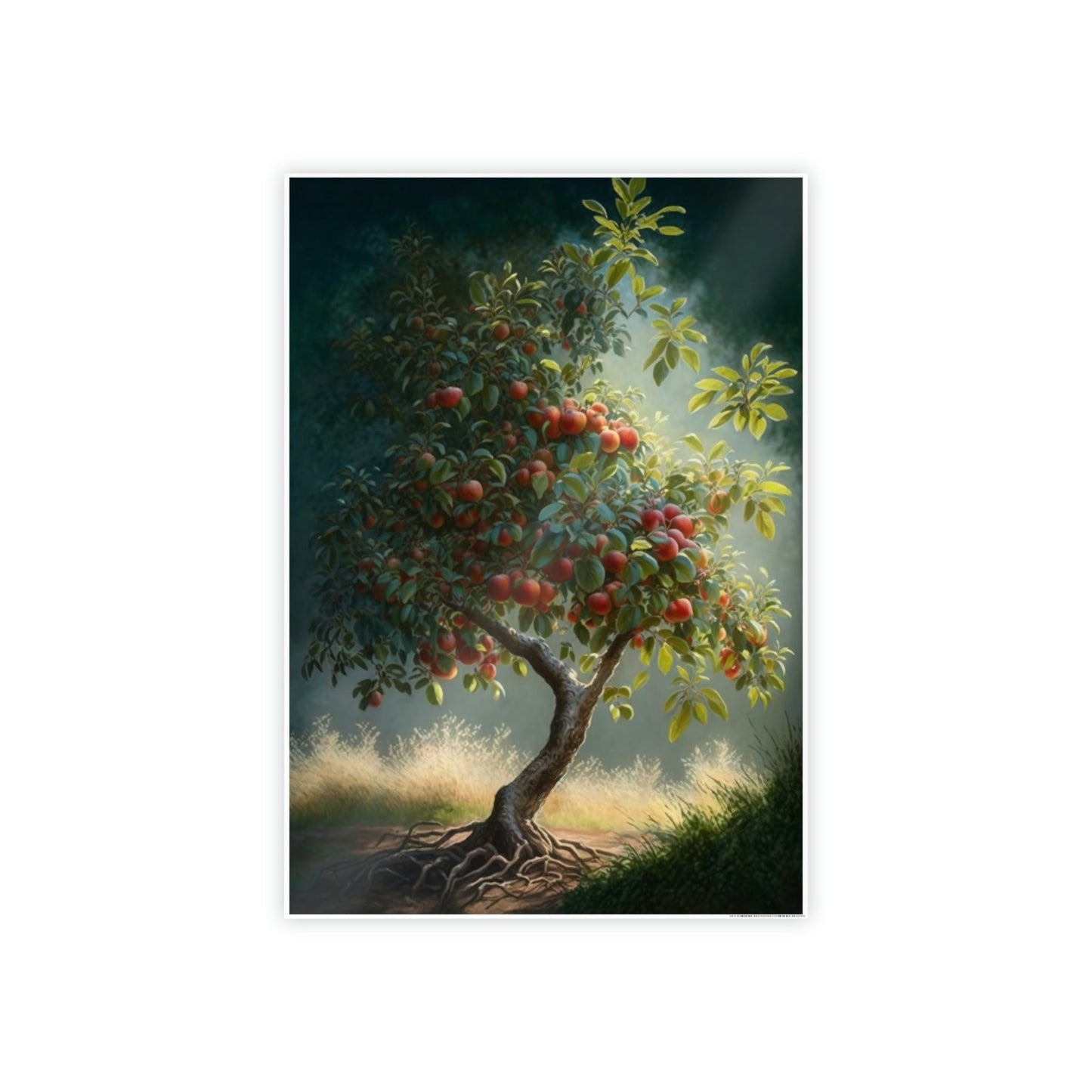 Apple Trees in the Meadow: Canvas Wall Art Print on Canvas of Rural Scenery