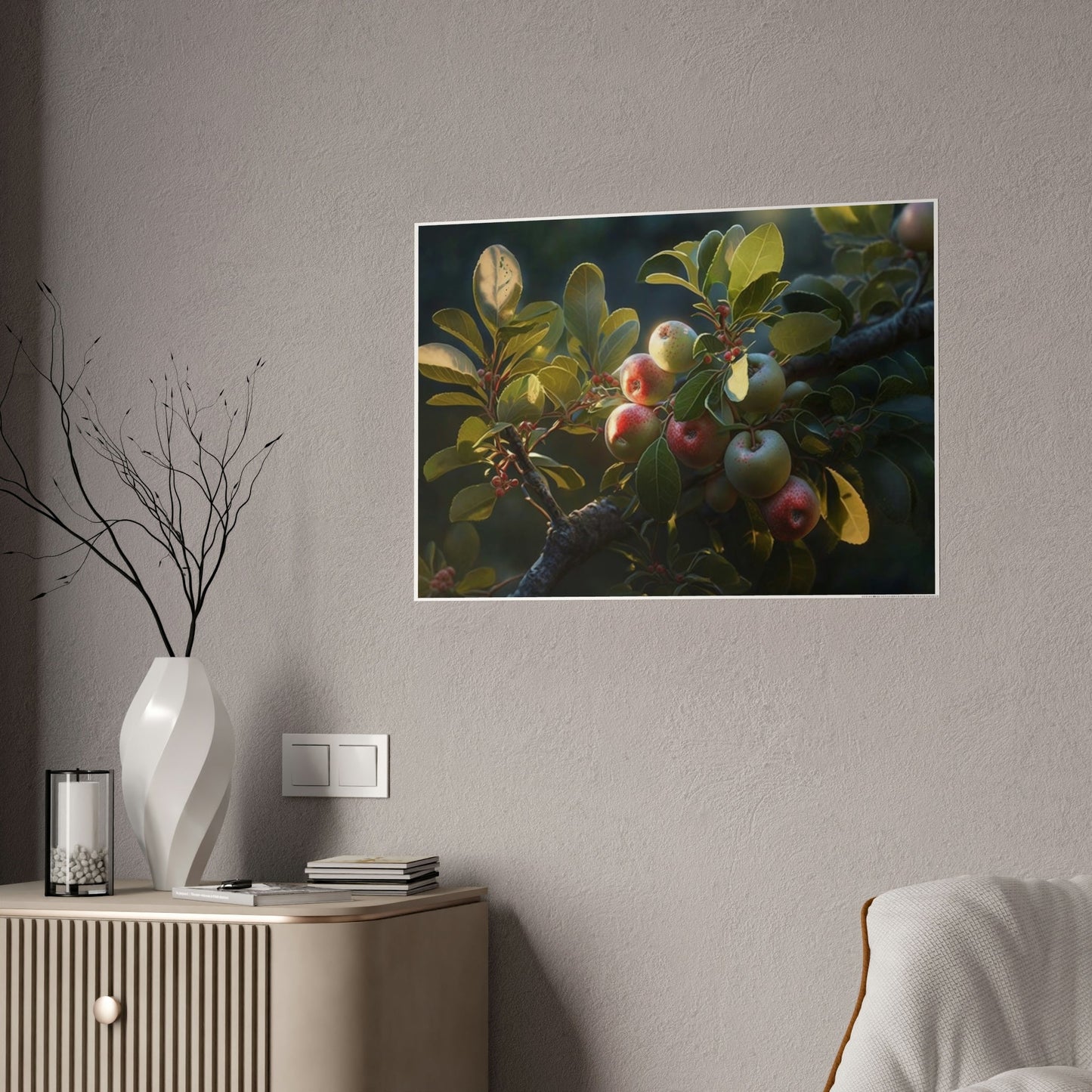 Apple Tree Blossoms: Framed Canvas & Poster Print of Springtime Flowers