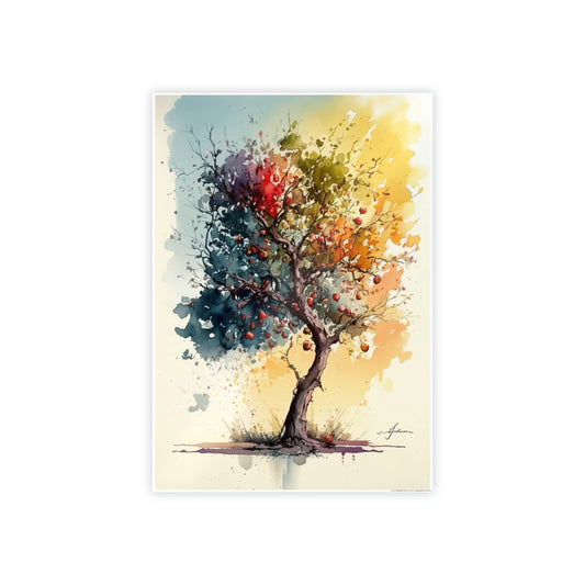 The Wonders of Nature: Canvas Wall Art Print on Canvas of Blossoming Apple Trees