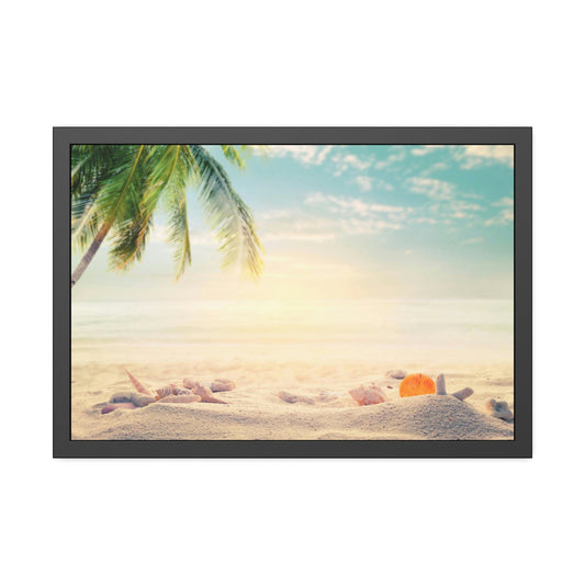 Seascape Tranquility: Coastal Framed Poster & Canvas of a Calm Beach View