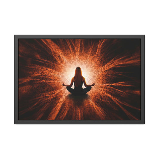 Spirituality in Art: Canvas Print of Meditative Pose with Abstract Background